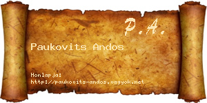 Paukovits Andos névjegykártya